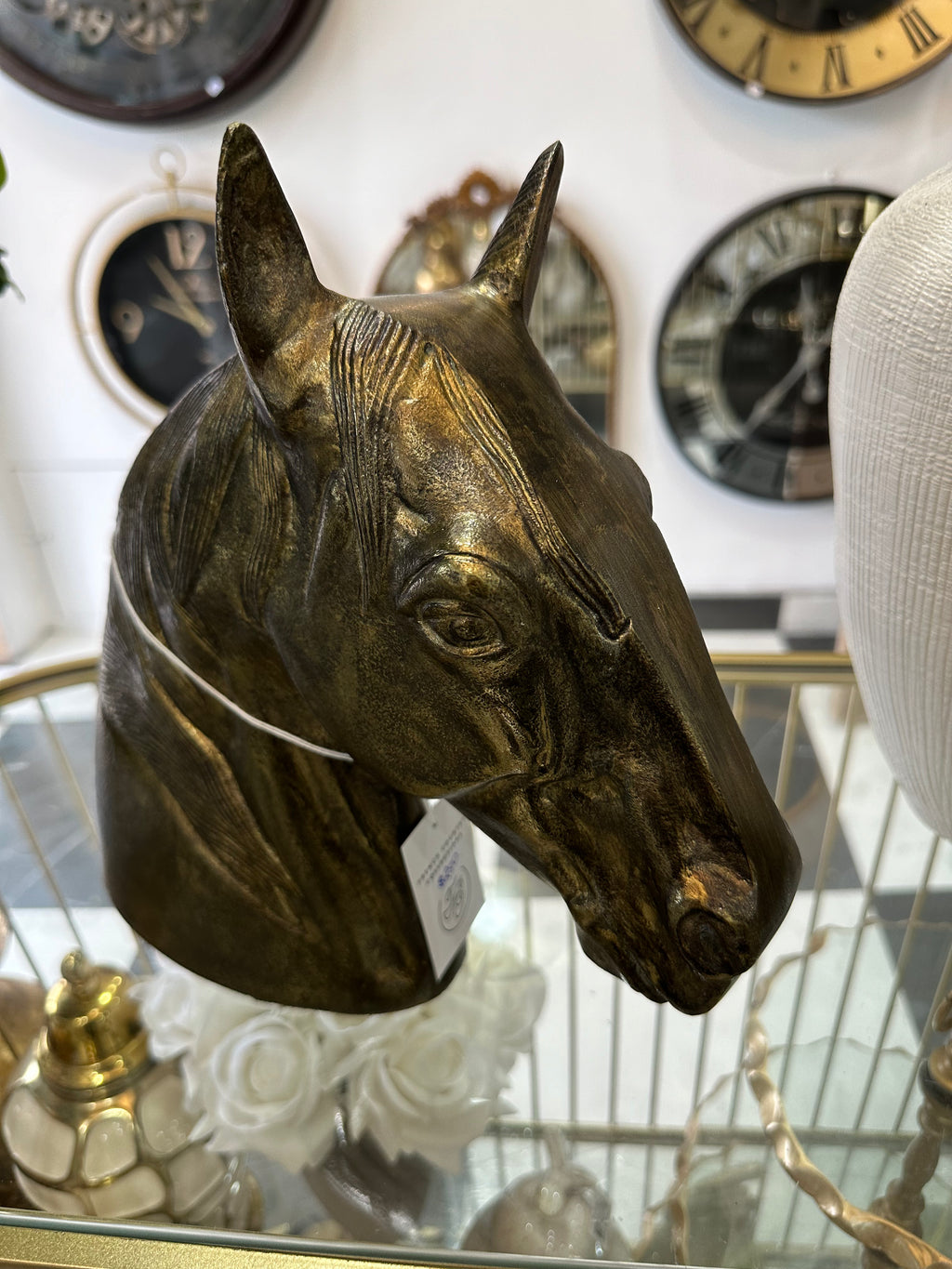 Bronze finish horse head