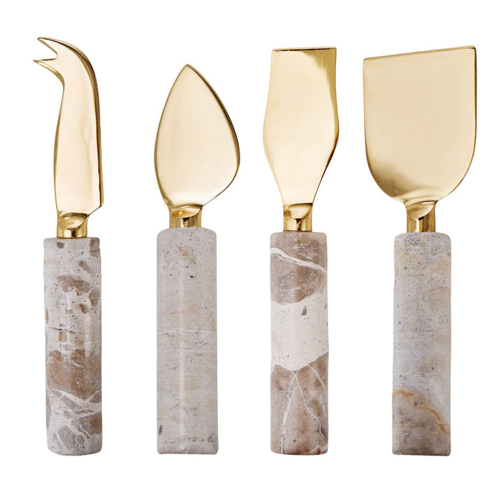 Grand Designs Carprani Cheese Knife 4pcs Set White & Beige