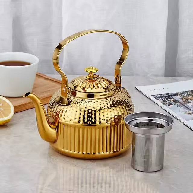 Hammered Gold Teapot with Infuser