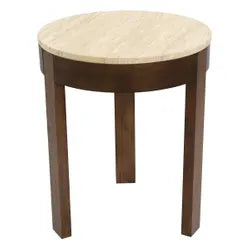 Oliver Travertine Side Table - Small Brown