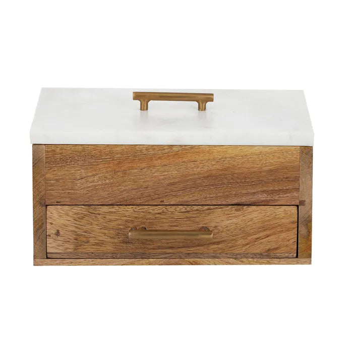 MARCO MARBLE/WOOD JEWEL BOX 24X16X12CM
