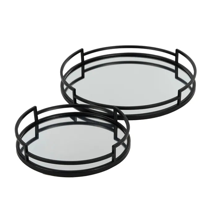 LUTHER S/2 METAL TRAYS 40X6CM BLACK