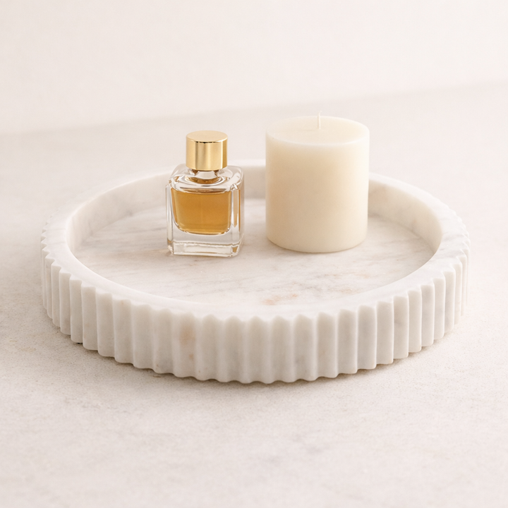 Luxe Fluted Marble Tray