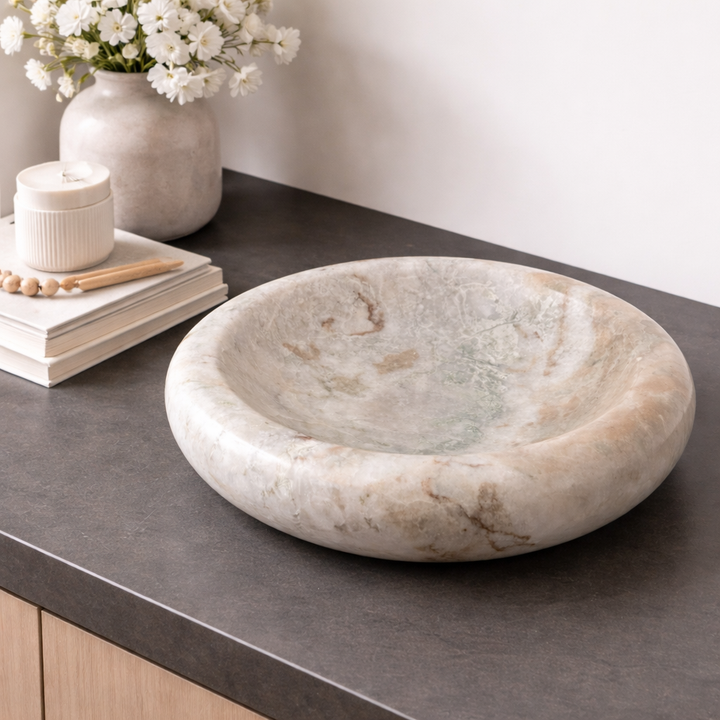 Ivory Vein Marble Bowl