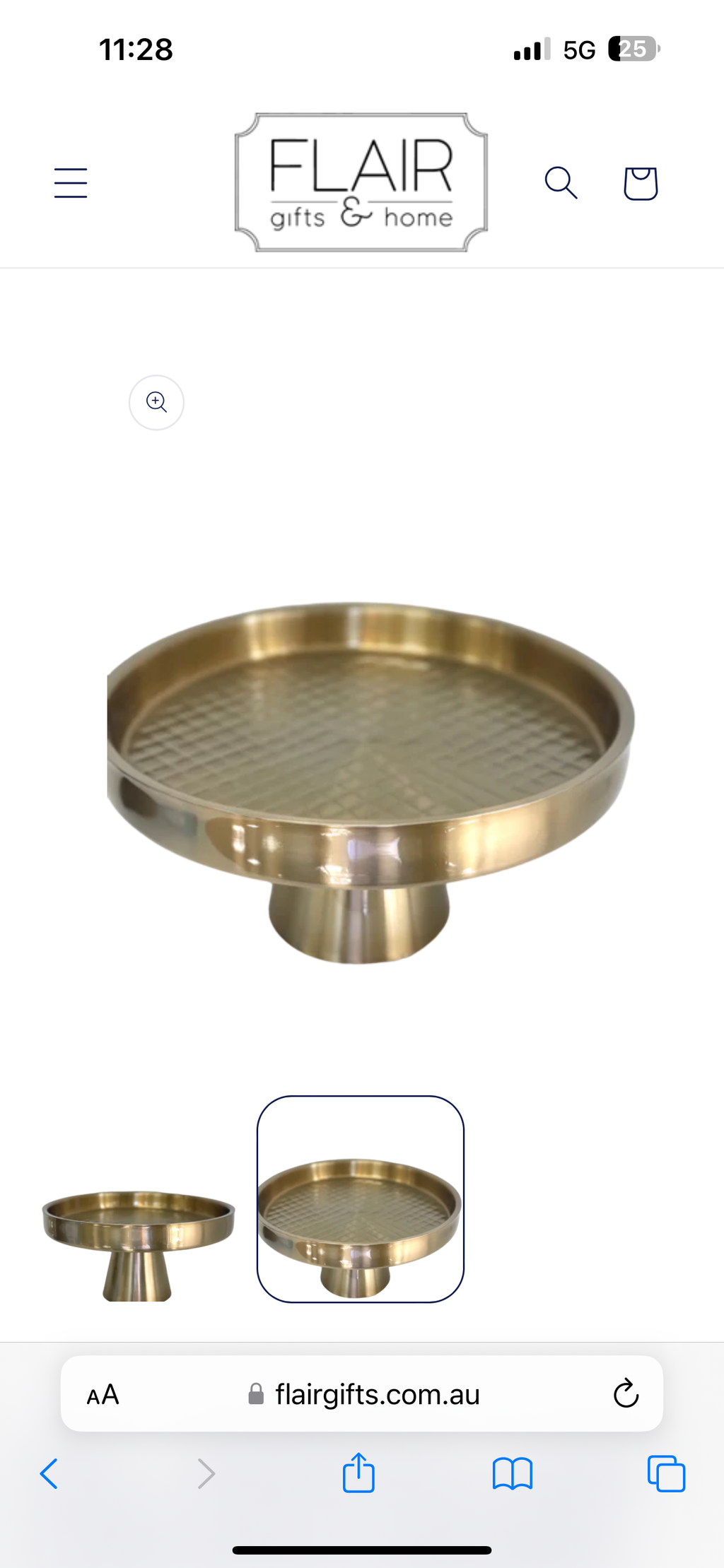 Gold cake stand