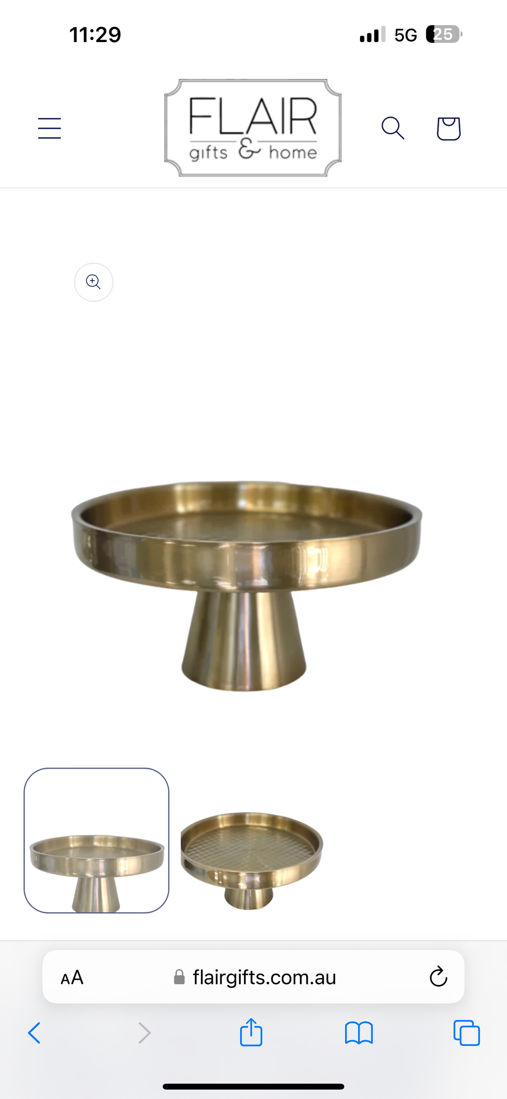 Gold cake stand