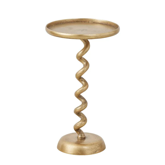 TWIST METAL DRINK TABLE 30X51.5CM GOLD