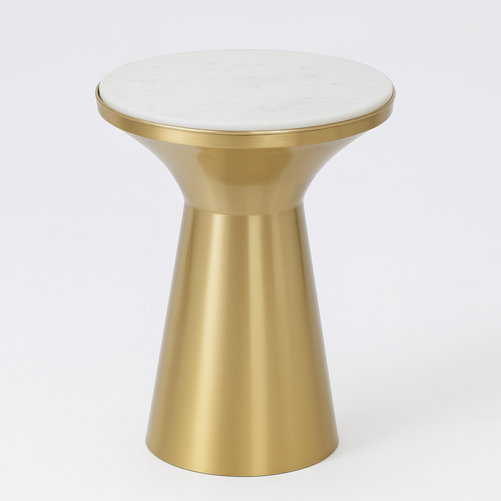 BRONTE MARBLE/METAL SIDE TABLE 41X52CM