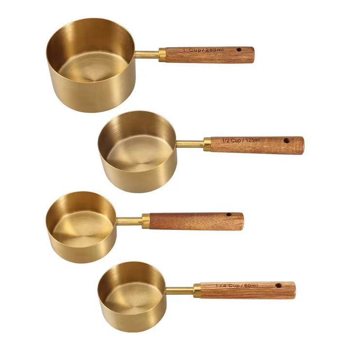 Golden Oak Wood Measuring Cups