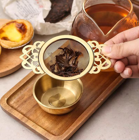 Golden Lattice Tea Strainer
