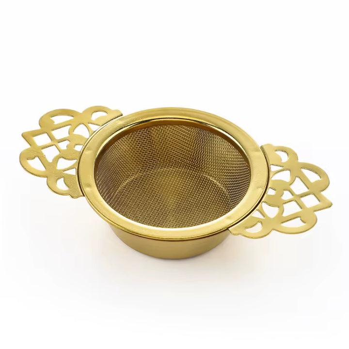 Golden Lattice Tea Strainer