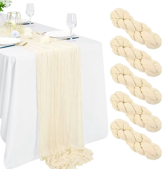 Ivory Luxe Pleated Table Runner