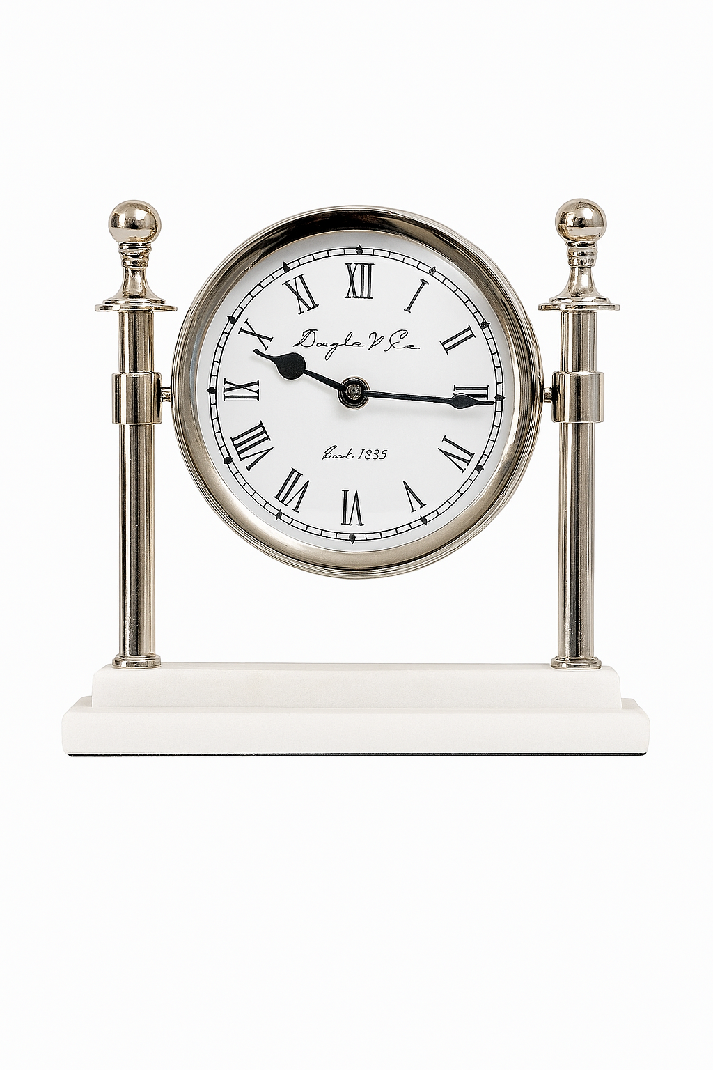 Column Clock Silver