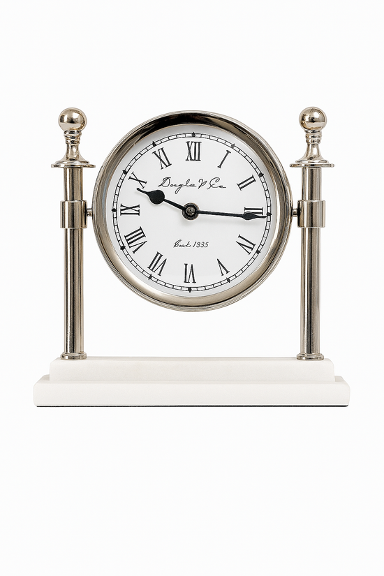 Column Clock Silver