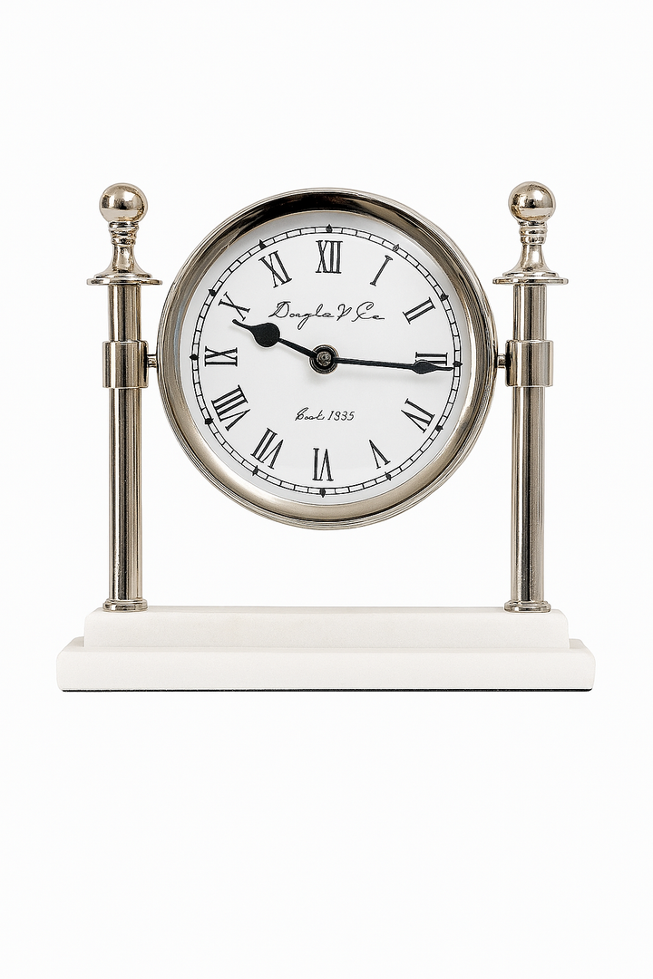 Column Clock Silver