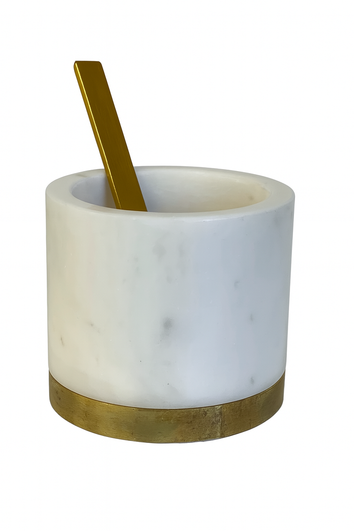 Marble Gold Spoon Pinch Pot
