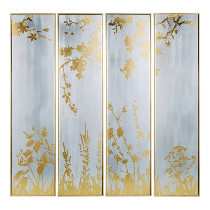 SOCIETY HOME METALLIC INK WALL ART SILVER & GOLD 100X100X3.8CM