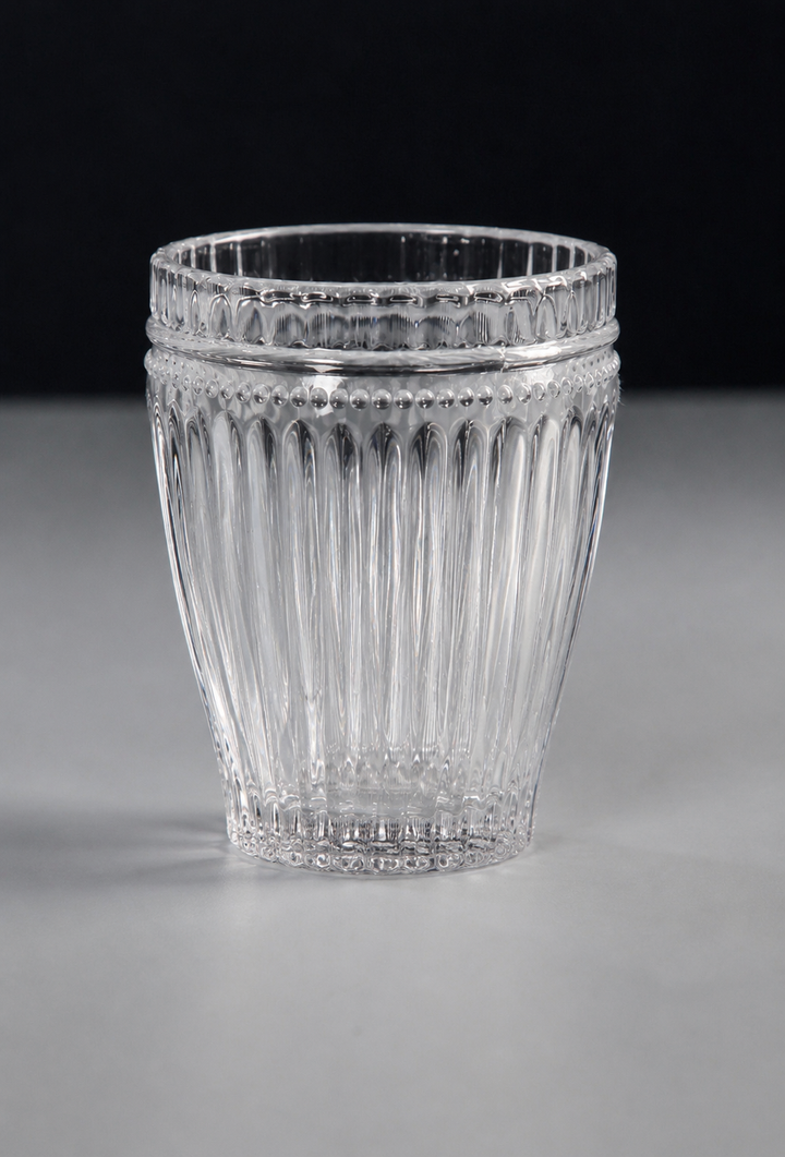 Ribbed Beaded Glass Tumbler