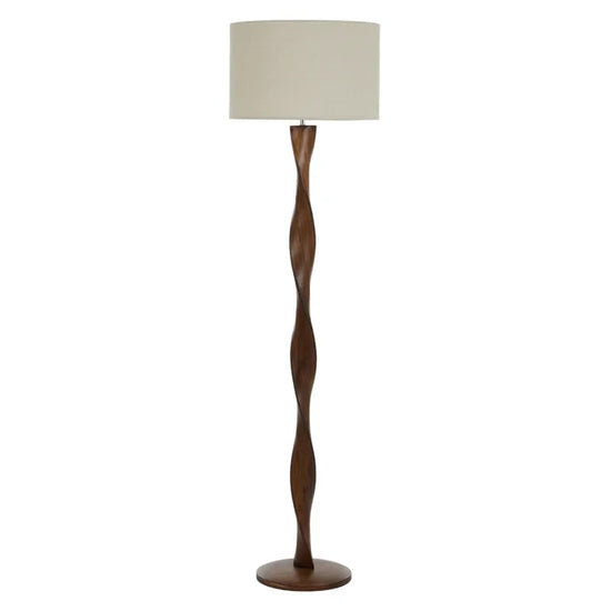 Walnut Twist Floor Lamp