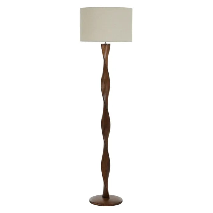 Walnut Twist Floor Lamp