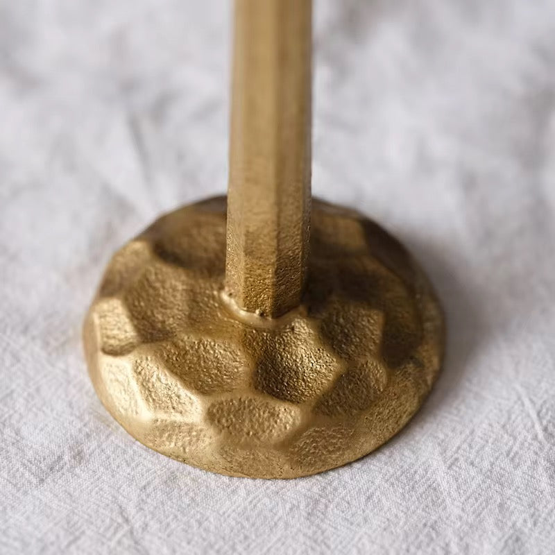 Antique Gold Iron Candle Holder Set