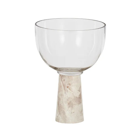 Fiva Glass/Marble Footed Bowl