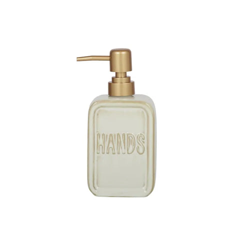 HANDS CER SOAP DISPENSER 8.5X18CM IVORY