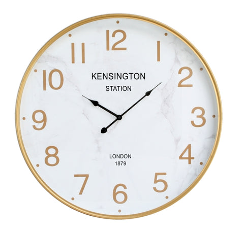 White and gold wall clock