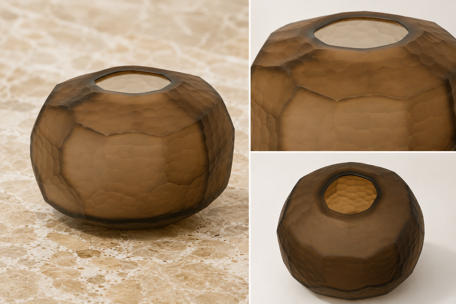Rufus Round Brown Vase