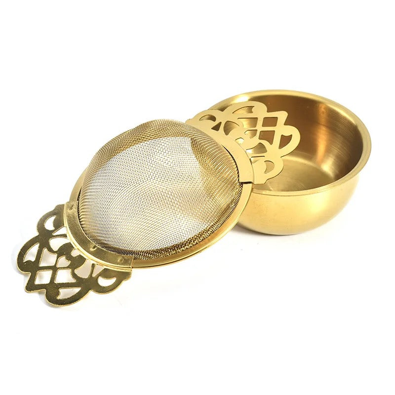 Gold tea strainer