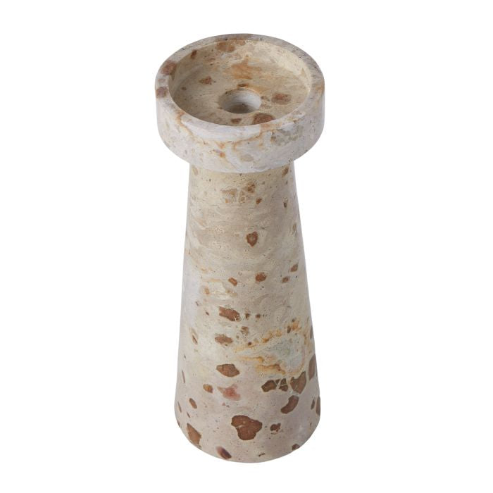 GRAND DESIGNS CARPRANI MARBLE CANDLE HOLDER BEIGE