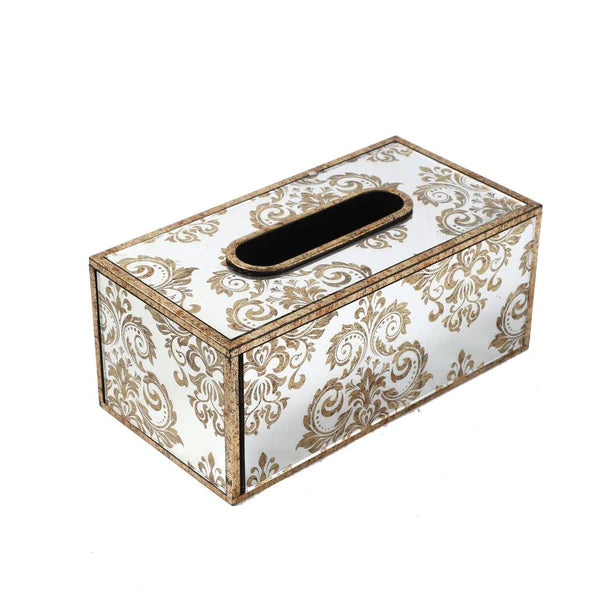 Deco Floral Print Mirror Body Tissue Box 24*12.5*10 cm