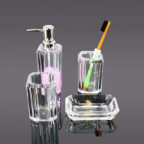 Crystal clear acrylic 4 pce bathroom set