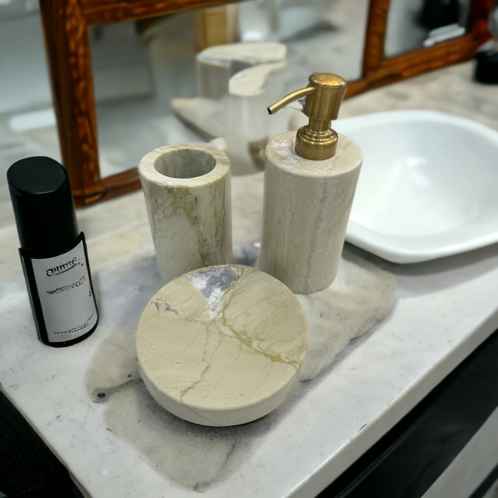 3 pce marble bathroom set