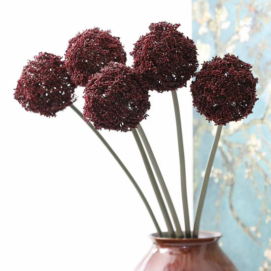 Burgundy Faux Allium Ball Flower