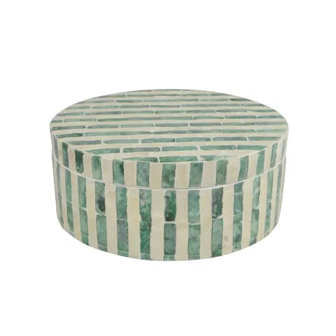 PALMA INLAY BOX 20X12CM GREEN/IVORY