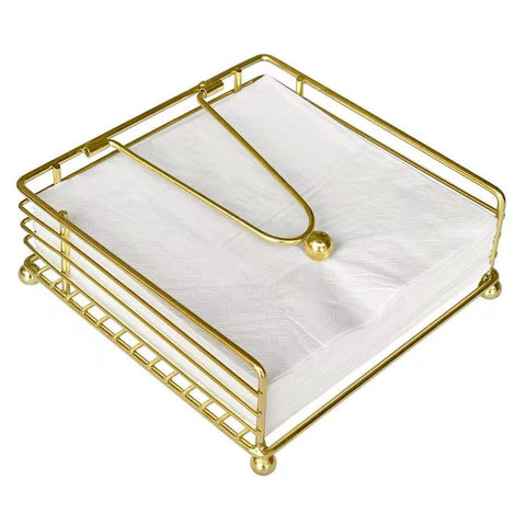 Gold metal serviette holder