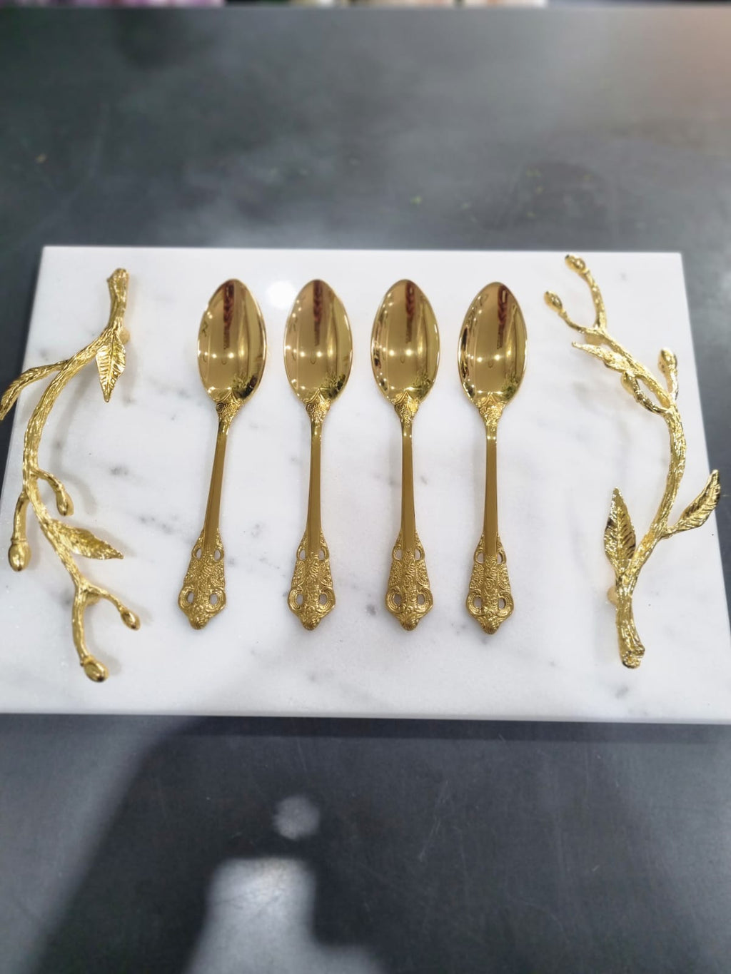 Gold vintage dessert spoons