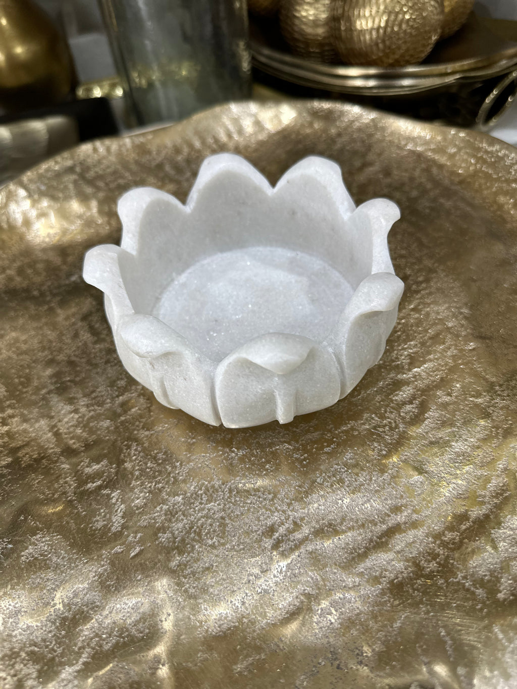 ANTHESIS MARBLE TRINKET BOWL 13X6CM WHT