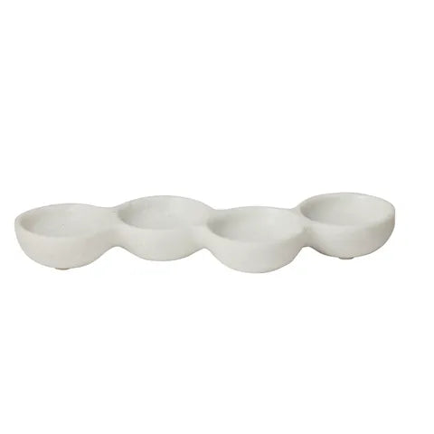 MARA MARBLE SERVING DISH 35X13CM WHITE