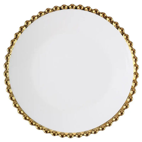 Gold beaded dinner plates