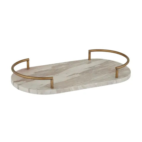 CHIARA LIMESTONE TRAY 45X25CM BEIGE