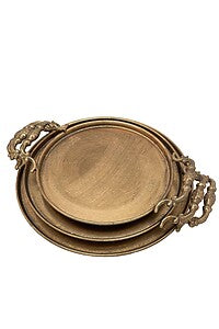 s/3 Round Gold Trays