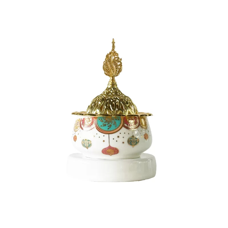 ARABIC METAL CERAMIC INCENSE BURNER