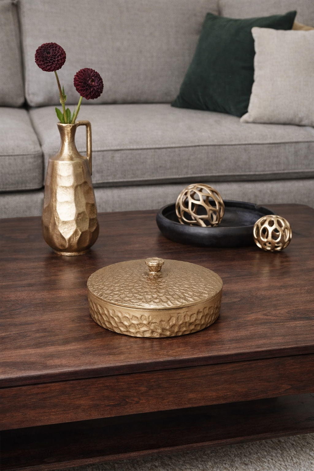 Lumière Round Brass Box