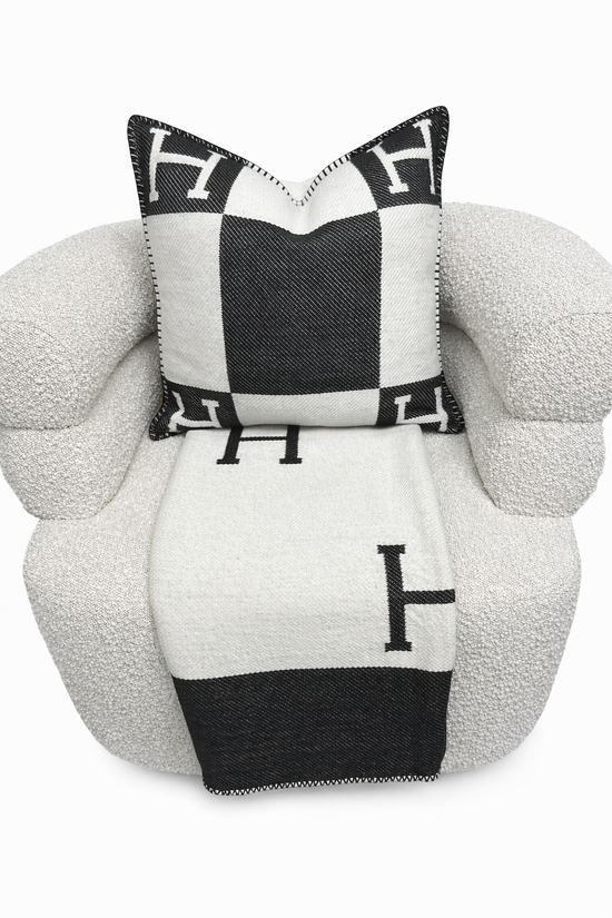 Monochrome “H” Accent Cushion