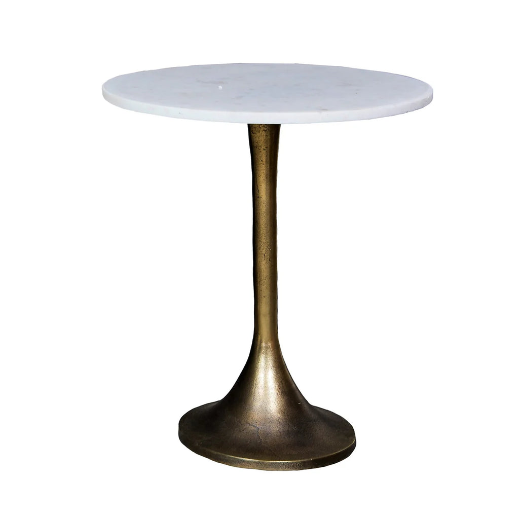 Café Side / Occasional table Brass marble Top