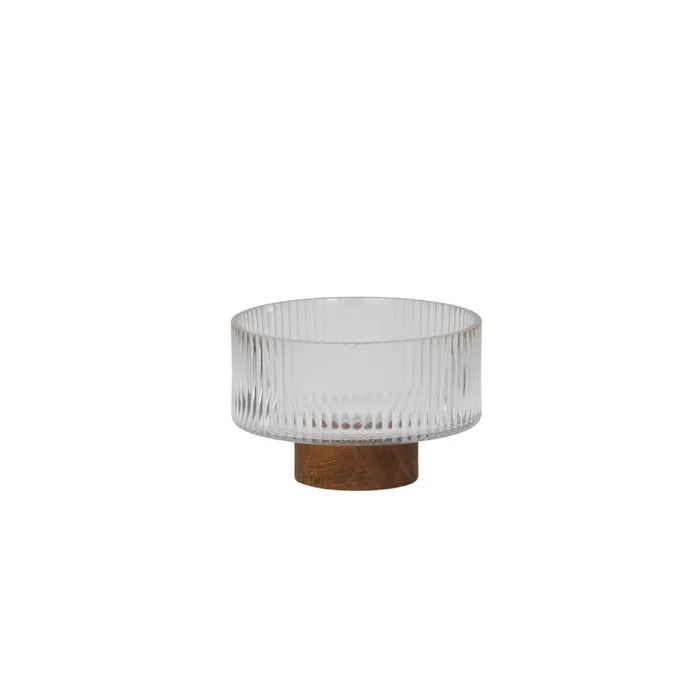 Sienna Glass & Wood Bowl