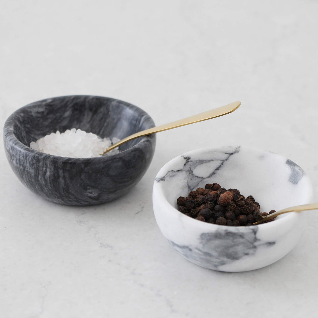 Marble Pinch Bowl and Spoon Set