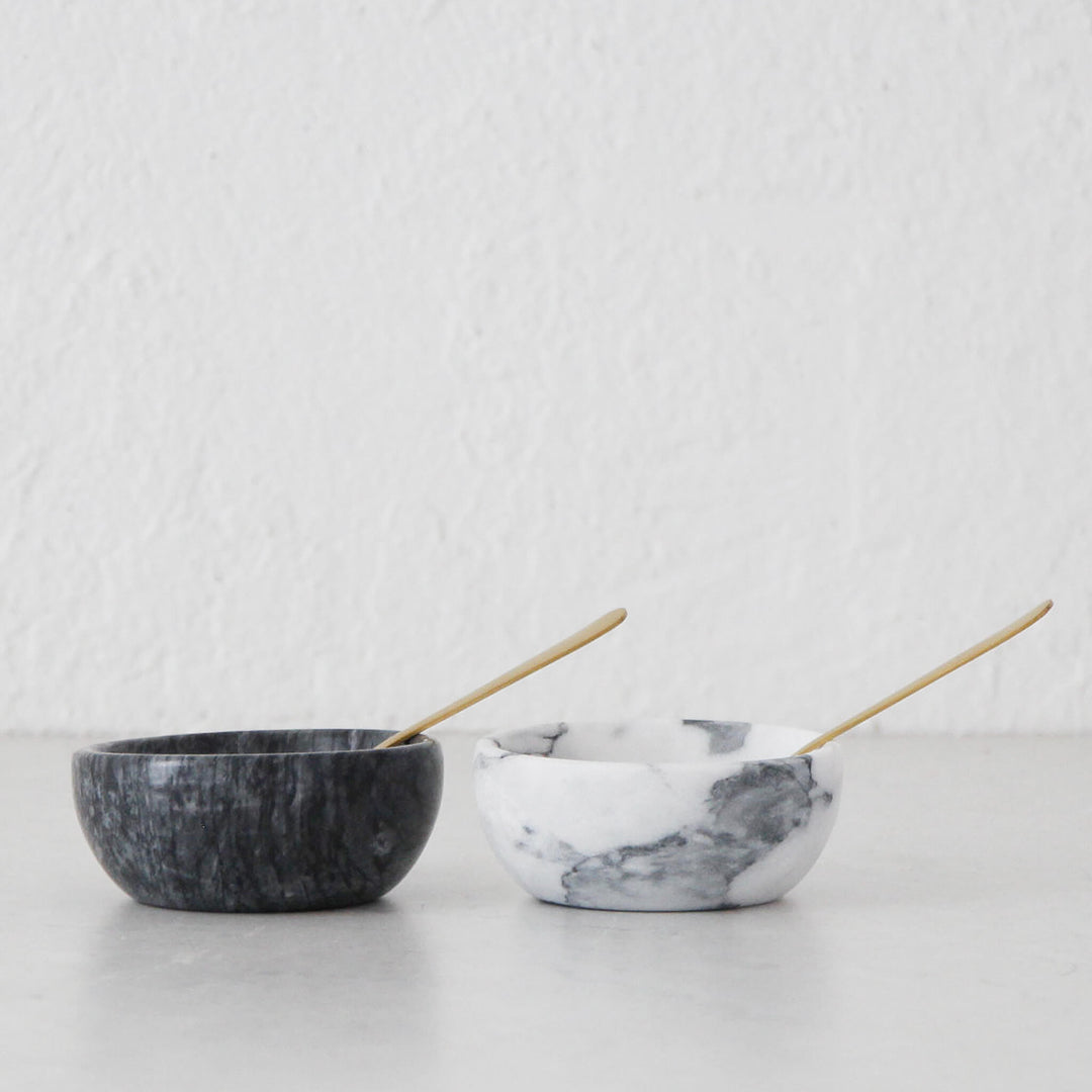 Marble Pinch Bowl and Spoon Set